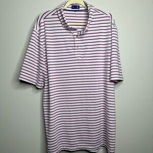 Stitch Golf Polo Purple/White Stripe Short Sleeve Men's XL